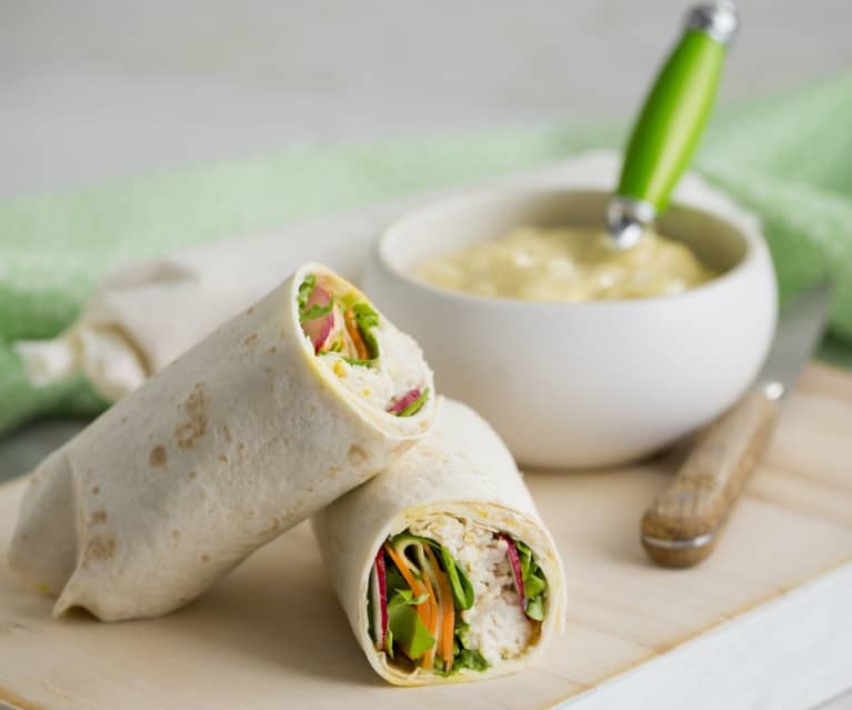 Turkey and lemon aioli wraps