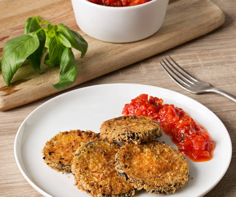 Crispy Eggplant with Tomato Basil Sauce Hestan Cue