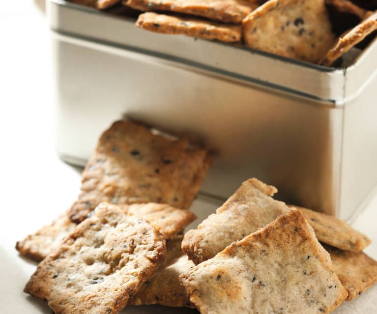 Galletas saladas con aceitunas, nueces y parmesano - Cookidoo