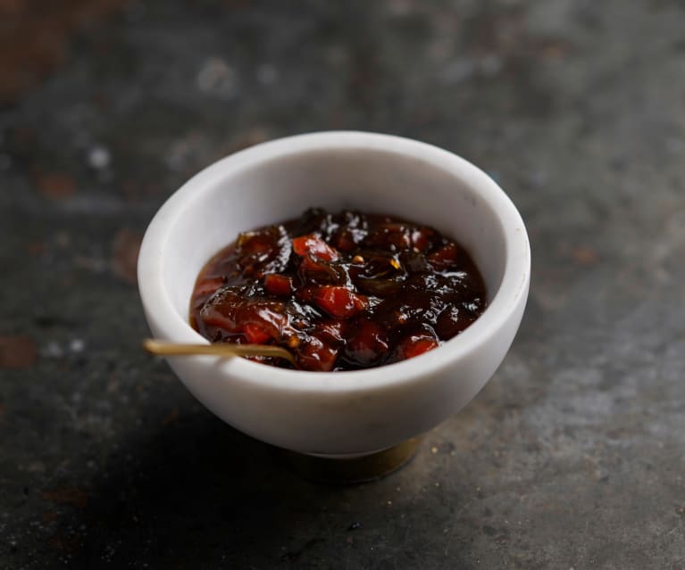 Chutney de cebola, cenoura e pera