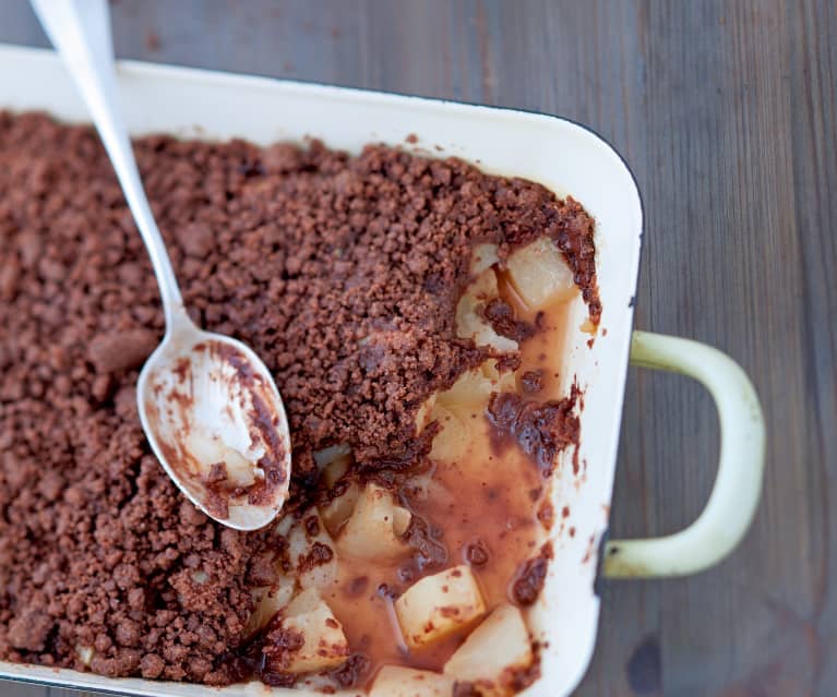 Crumble poires-chocolat