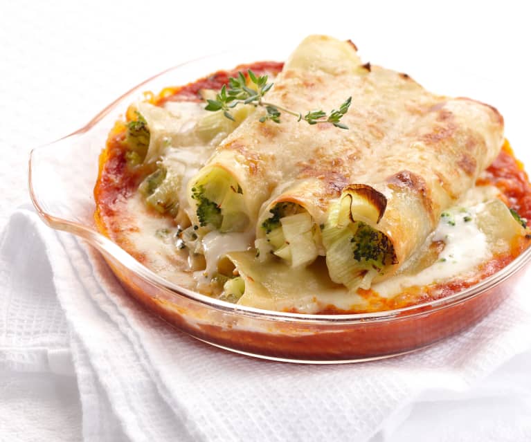 Gratiné de cannelloni au vert