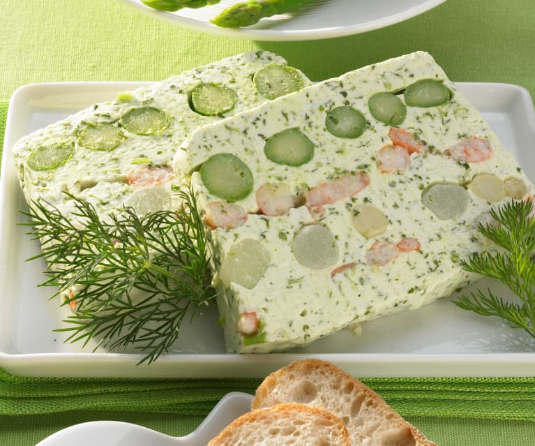 Terrine d'asperges et de langoustines