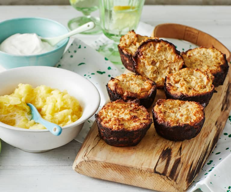 Gegrillte Knödel-Muffins mit Ananas