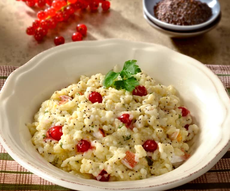 Risotto alla gallinella con panna e ribes