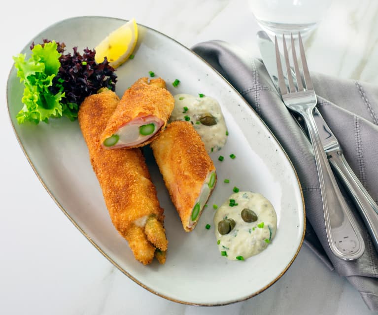 Spargel Cordon Bleu mit Sauce Tartare