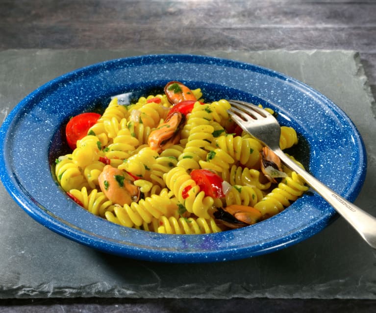 Fusilli mit pikanten Miesmuscheln