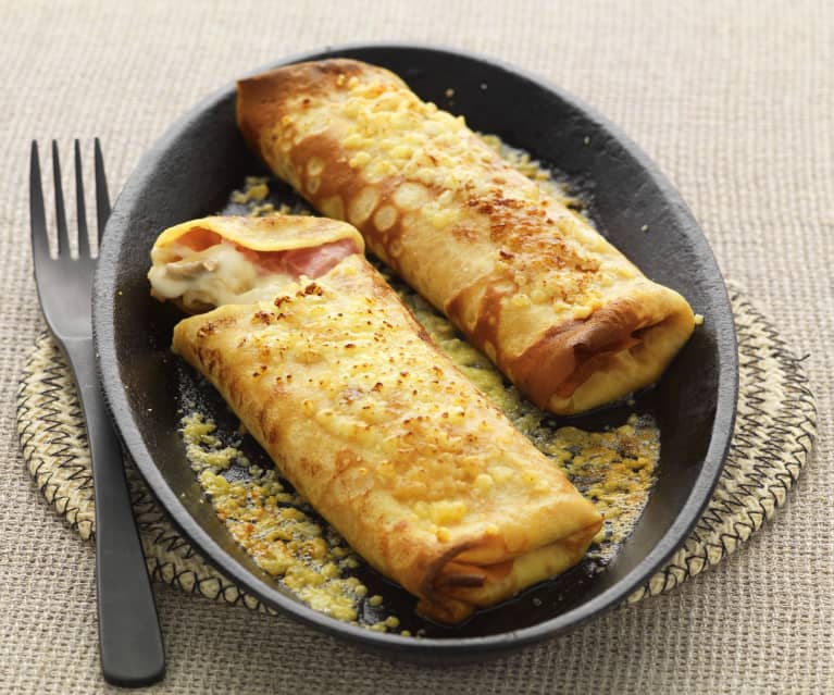 Ham, Mushroom and Cheese Crêpes