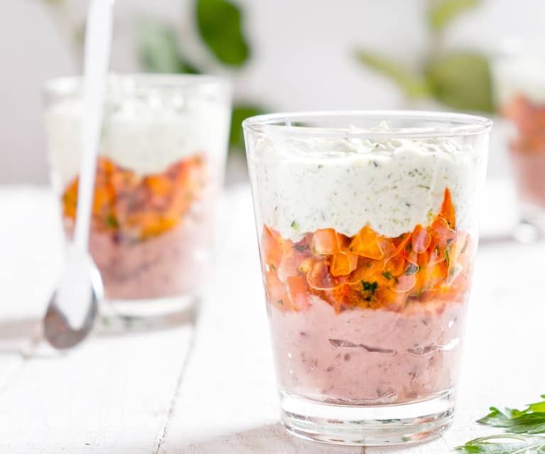 Verrine apéritive concombre, pomme et saumon fumé - Cookidoo® – la