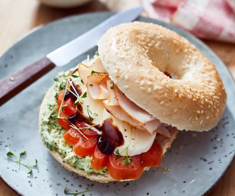 Bagels mit Spinat-Frischkäse-Creme