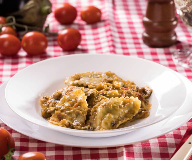 Tortelli di ricotta e melanzane