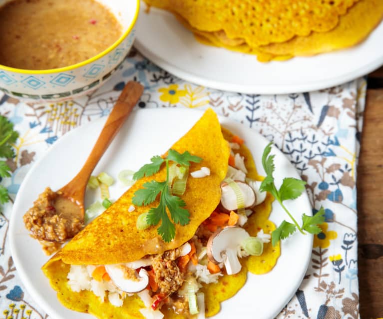 Crêpes garnies au lait de coco 