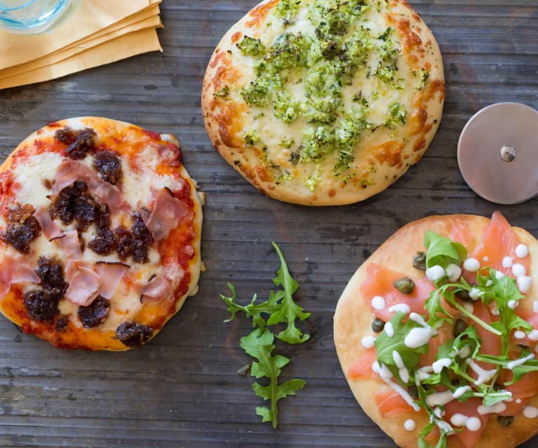 Pizza Dough with a Trio of Toppings