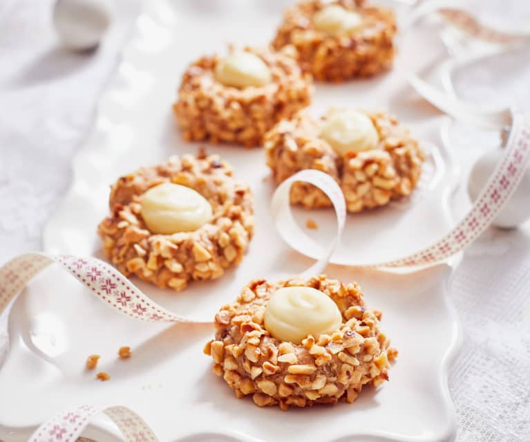 Husarenkrapfen mit weißer Schoko-Ganache