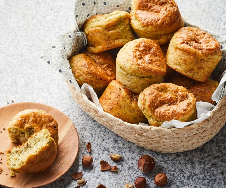 Muffins courgette, cottage cheese et noisettes