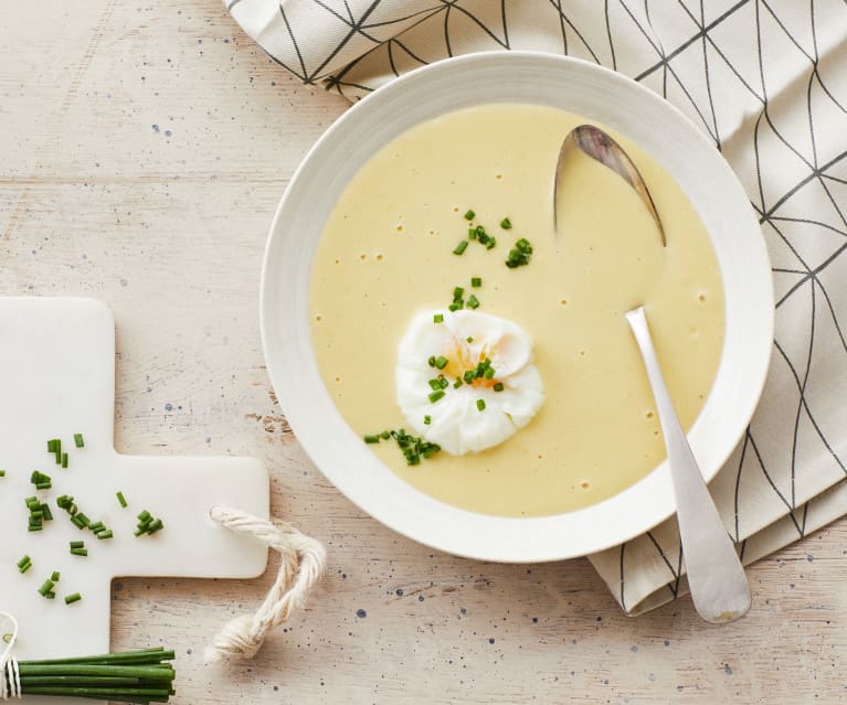 Kartoffel-Senf-Cremesuppe mit Setzei