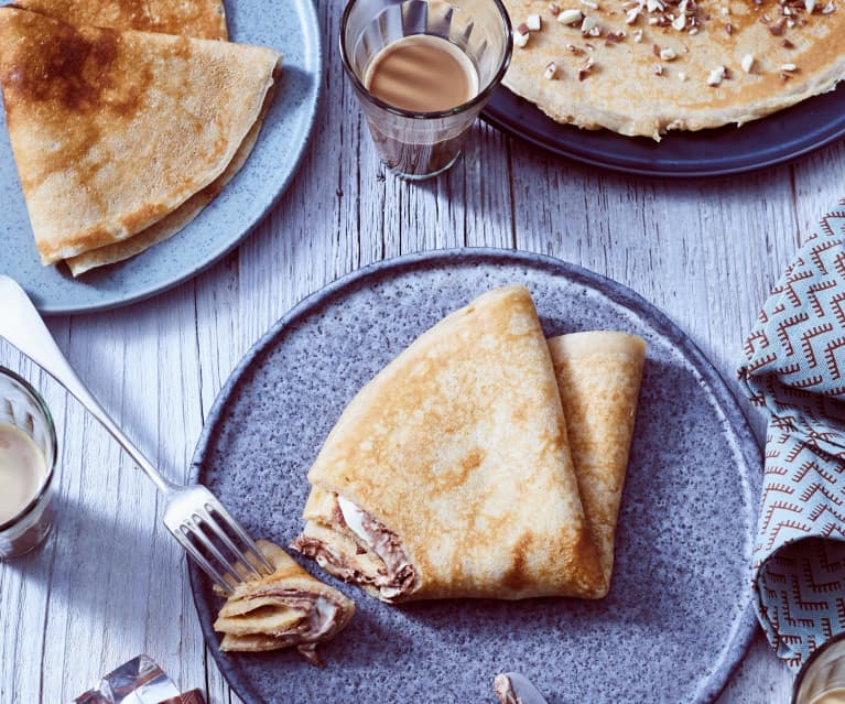 Pfannkuchen mit Milch-Schokoladen-Riegel