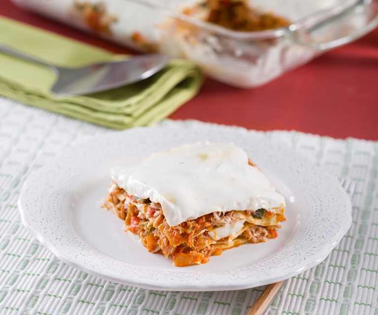 Lasaña fría de pisto y atún Lasaña fría de pisto y atún