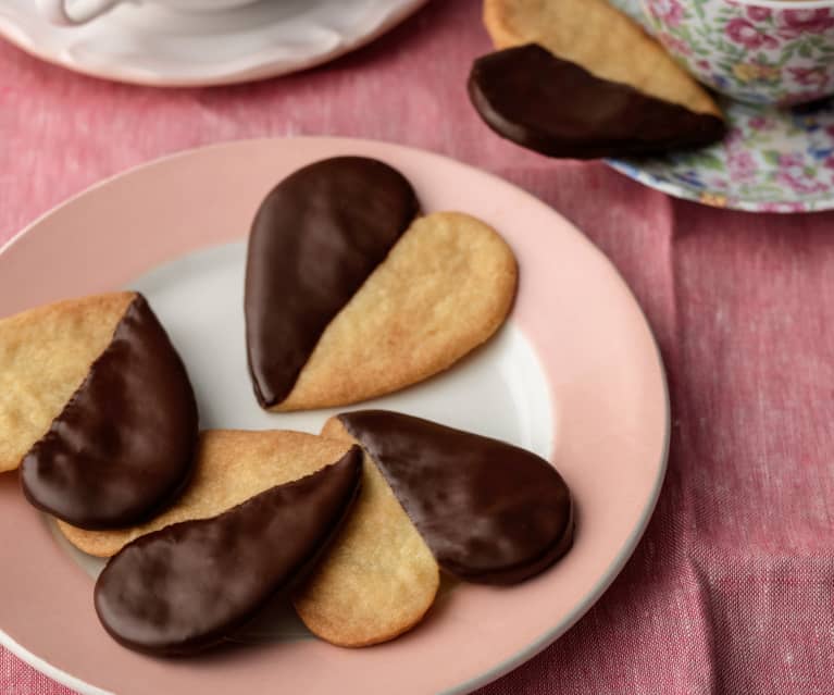 Chocolate Dipped Shortbread Hearts