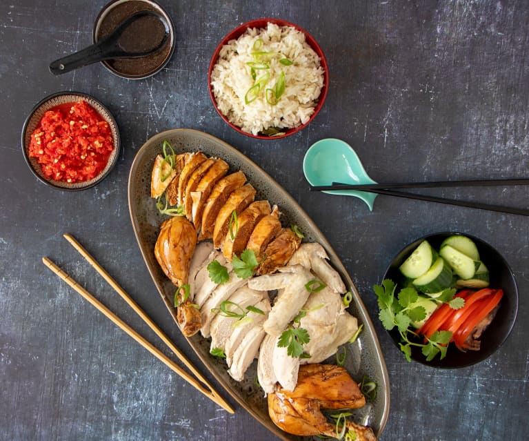 Hainanese chicken and rice