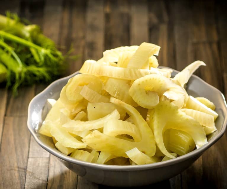 Steamed Sliced Fennel Bulbs