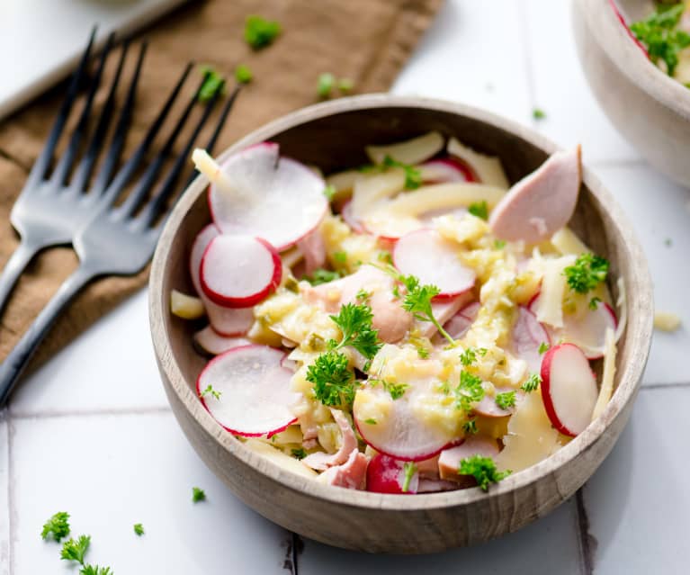 Insalata wurstel, Emmental e ravanelli