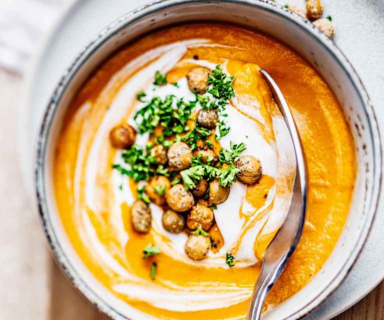 Velouté de lentilles corail, lait de coco et curry