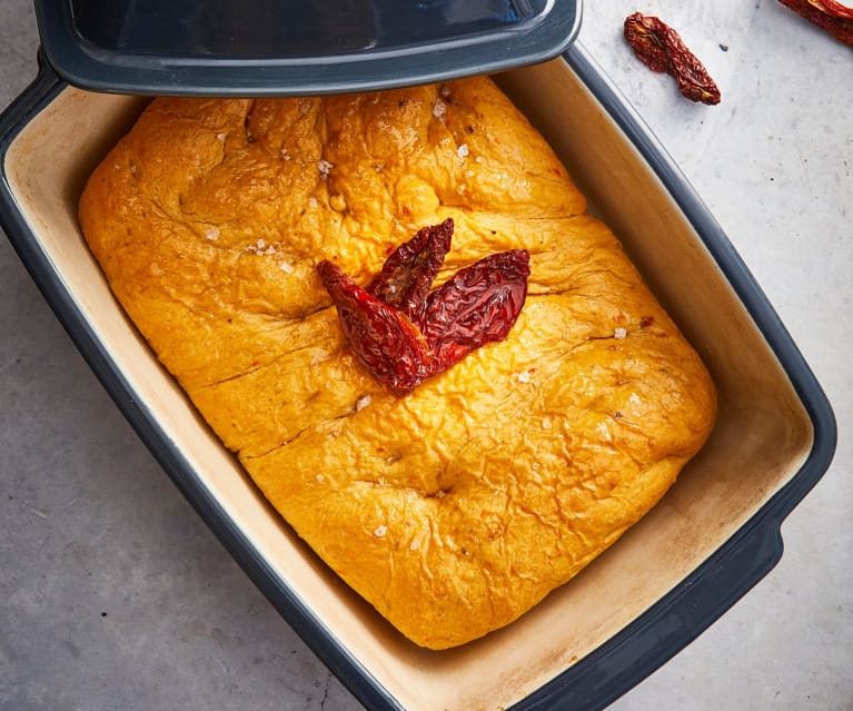 Focaccia al pesto di pomodori secchi