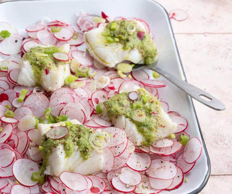 Carpaccio di ravanelli con filetti di merluzzo (TM6)