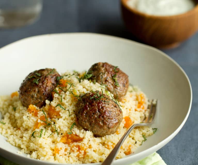 Lamb Meatballs with Couscous and Mint Yogurt