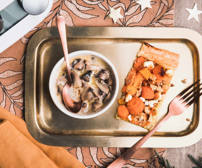 Feuilleté de légumes et champignons à la crème