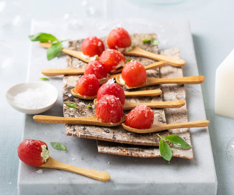 Bombones de cherry al pesto