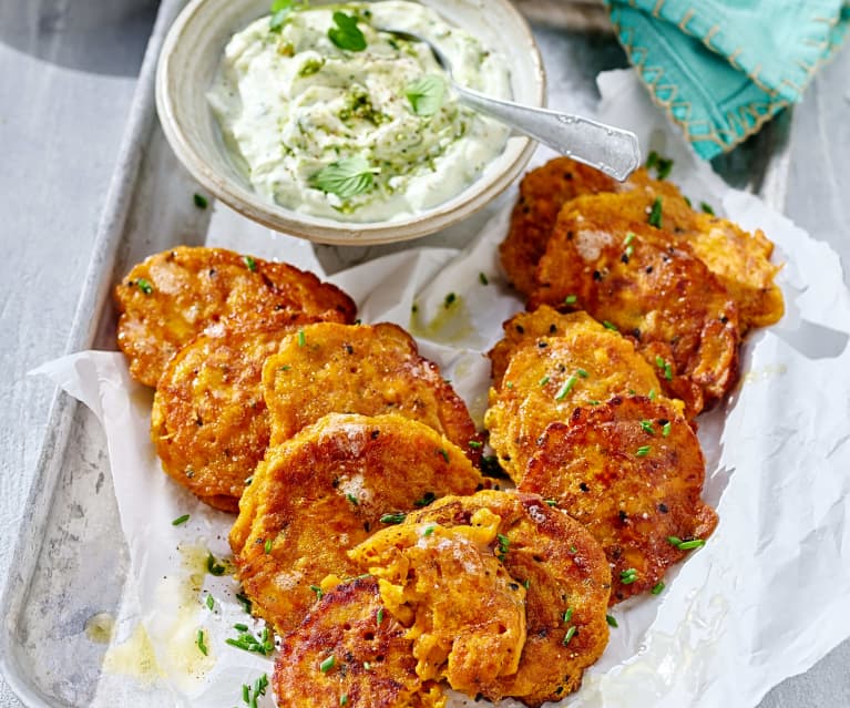 Süßkartoffel-Tandoori-Puffer