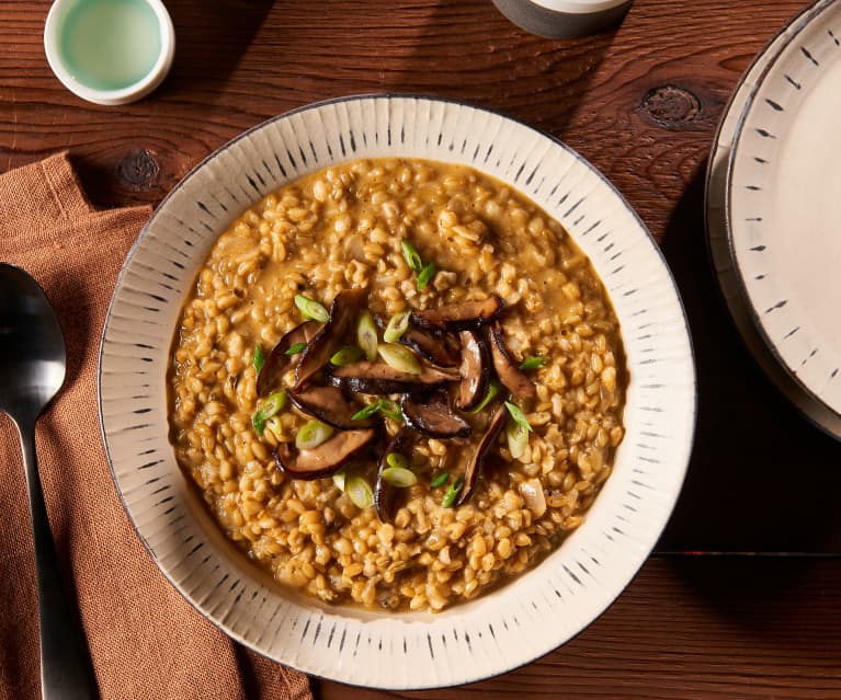 Freekeh Risotto with Mushrooms