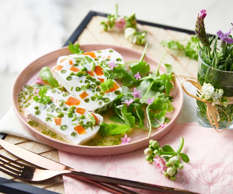 Lentegroenten terrine met kervel emulsie