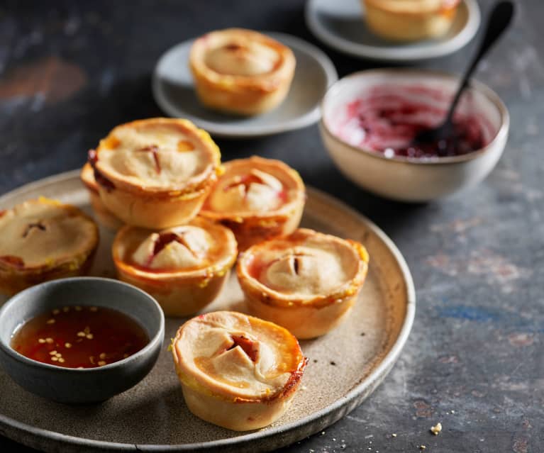 Baked Brie Bites with Chili and Raspberry Dips