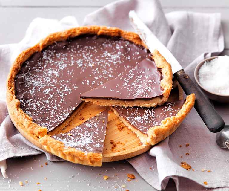 Tarte vegan au chocolat et caramel