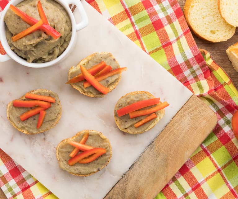 Crostini Con Purea Di Melanzane E Filetti Di Peperone Cookidoo Das Offizielle Thermomix Rezept Portal