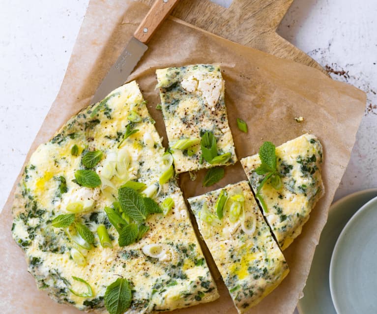 Omelette grecque vapeur  à la feta et menthe