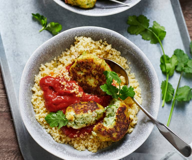 Orientalische Fischfrikadellen mit Tomatensauce und Couscous - Cookidoo ...