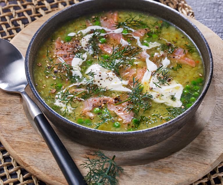 Kartoffelsuppe mit geräuchertem Lachs