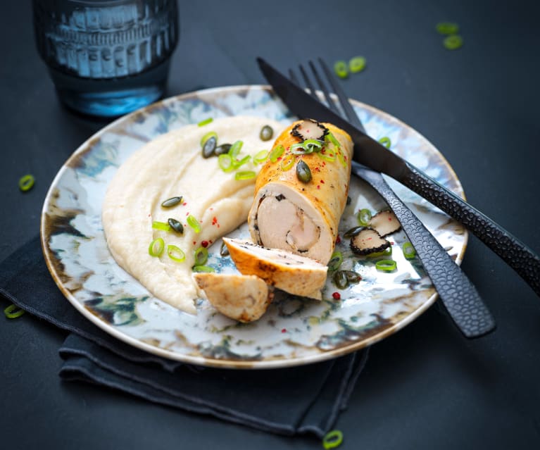 Ballotine de poulet truffé et mousseline de céleri Ballotine de poulet truffé et mousseline de céleri
