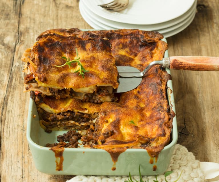 Belugalinsen-Lasagne