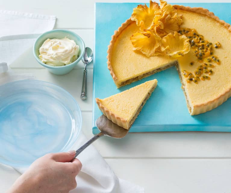 Pineapple passionfruit tart