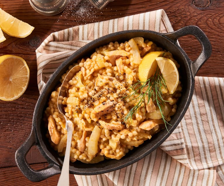 Couscous Risotto with Fennel and Salmon