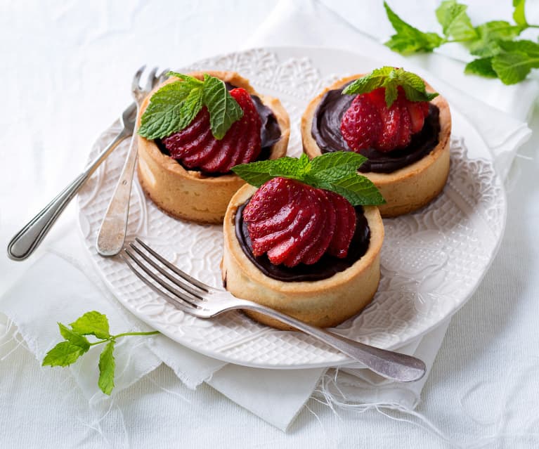 Mini tartas de chocolate con fondant Receta