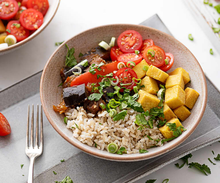 Stir-fry aux aubergines et au kofu