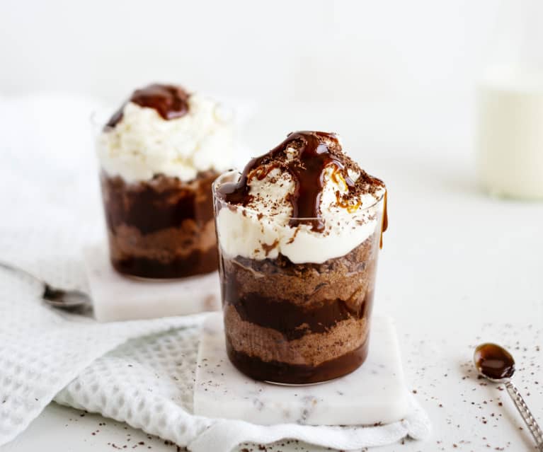 Mousse al cioccolato e caramello salato