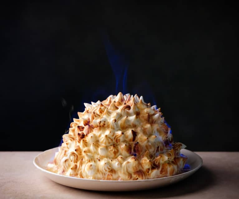 Baked Alaska with Orange Ice Cream and Chocolate Sponge Baked Alaska with Orange Ice Cream and Chocolate Sponge