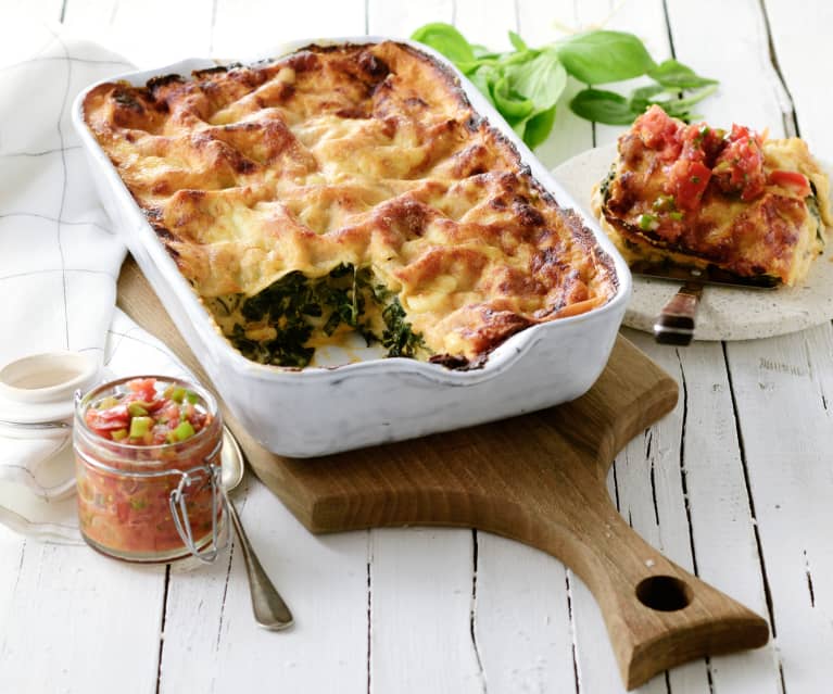 Bylinkové lasagne s rajčatovou salsou